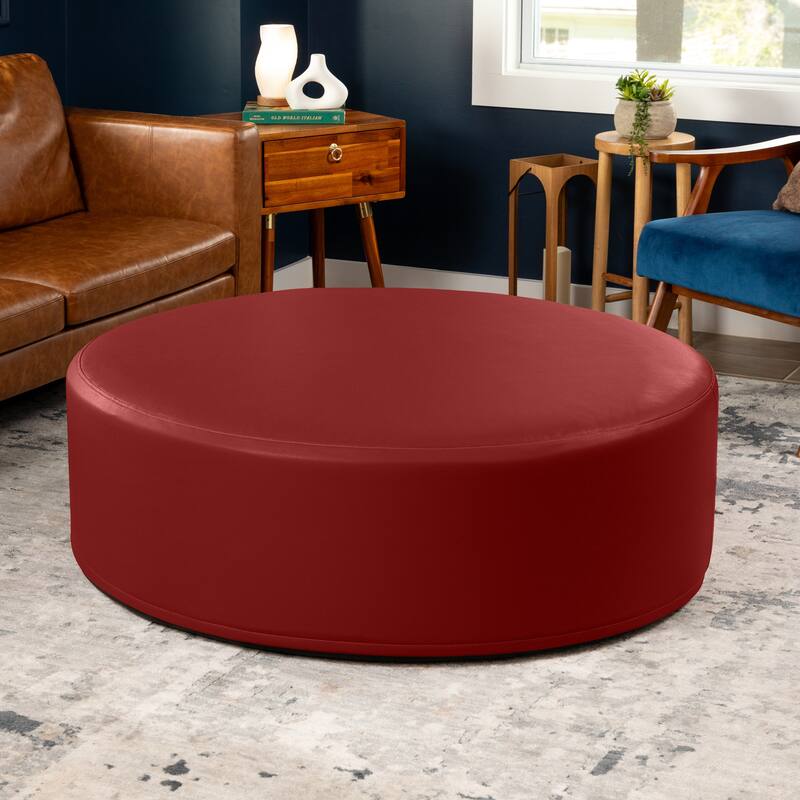 Jaxx Candler Round Couch Ottoman Large Coffee Table & Foot Rest, 44-Inch