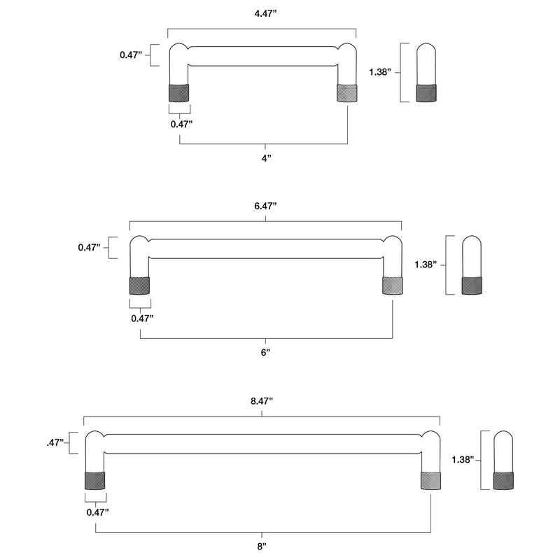 Hapny Home K573 Knurled 8" Center to Center Modern Industrial Luxury