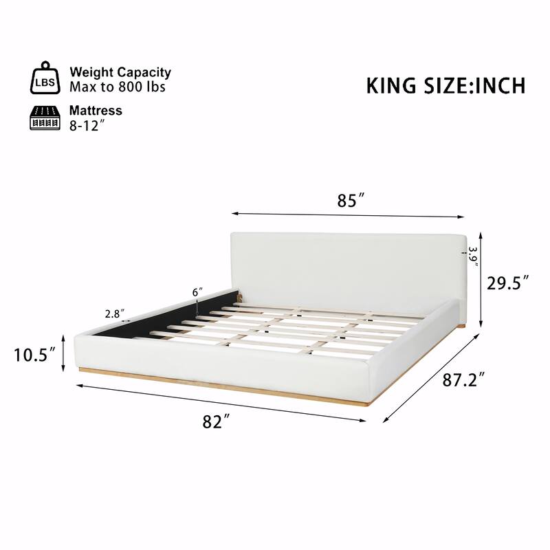 Elegant Upholstered Bed with Solid Wood Frame - Unlock a New Level of Comfort