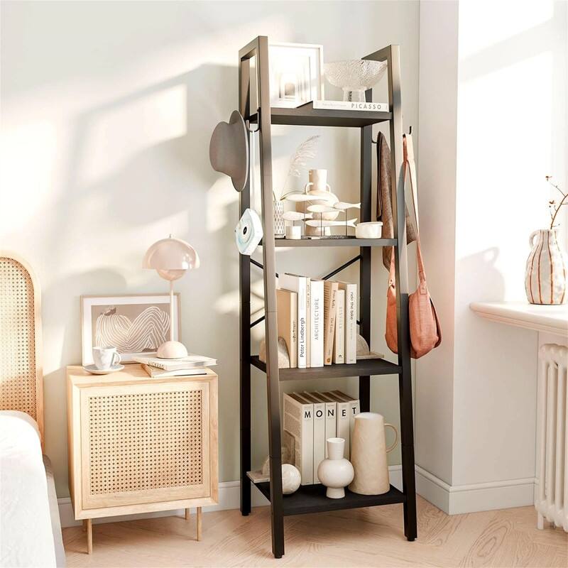 4 Tiers Ladder Bookcase - 11.81"D x 13.39"W x 49.21"H