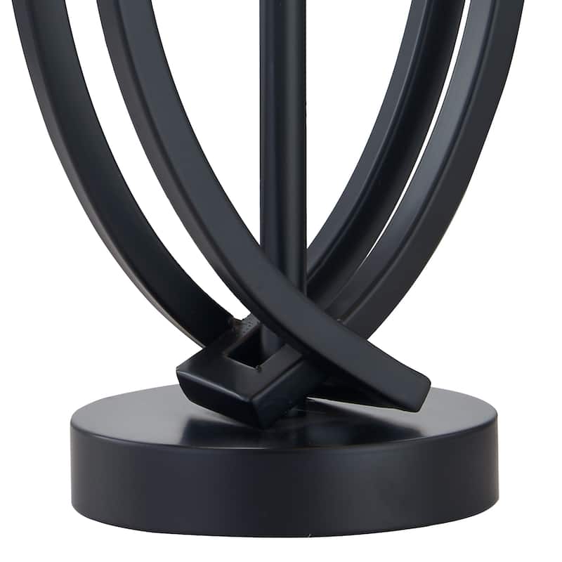 26’ Black Metal Table Lamp Set