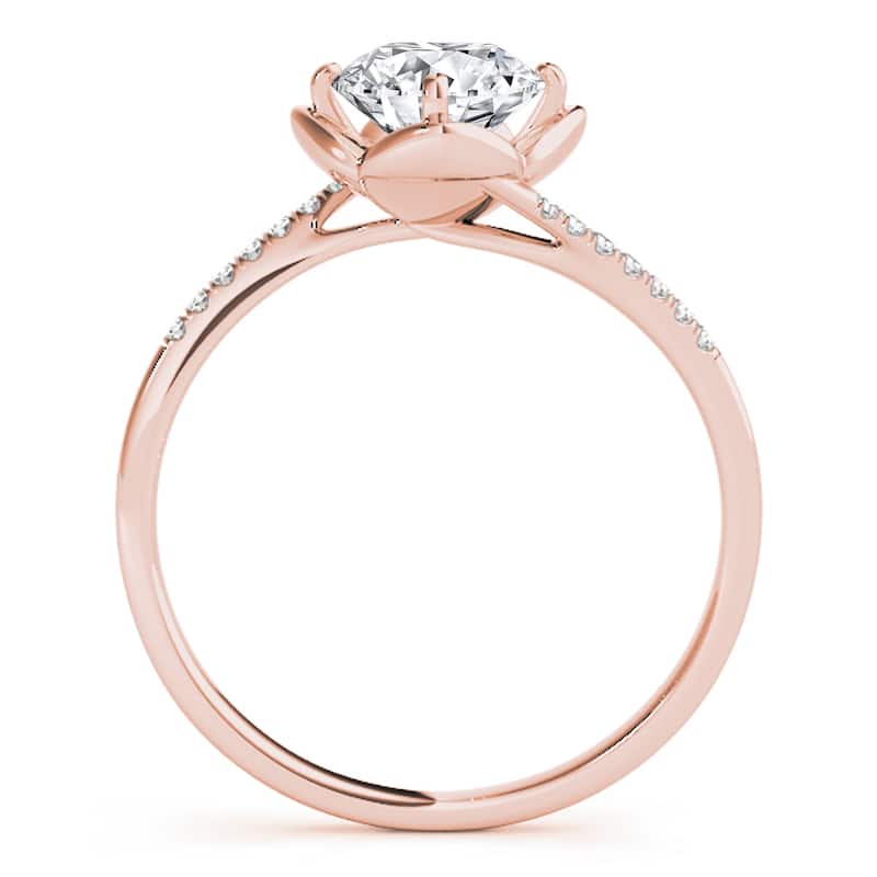 Auriya 14k Rose Gold Lab Grown Round Diamond Engagement Ring 0.50 to 5.00 ct. tw. (F-G VS)
