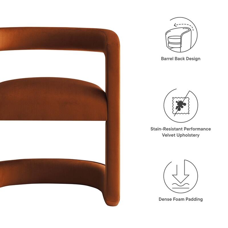 Bowie Performance Velvet Barrel Accent Chair