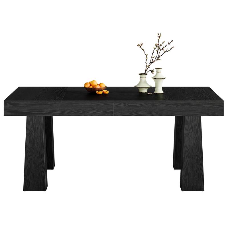63'' Dining Table, Modern Rectangular Kitchen Table with Tapered Legs