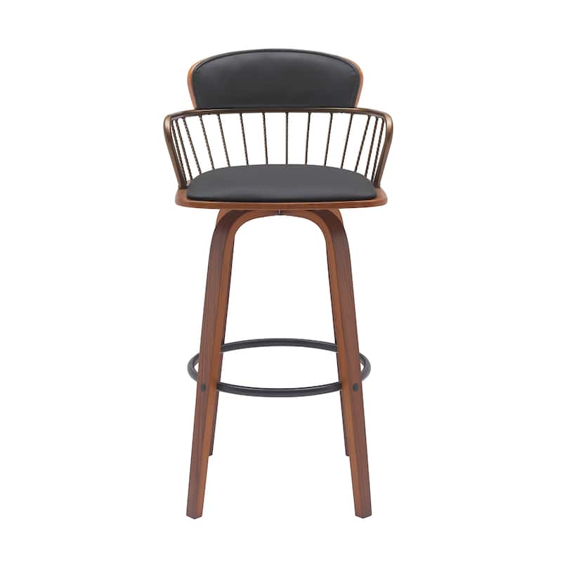 Willow Upholstered Wood Swivel Counter or Bar Stool