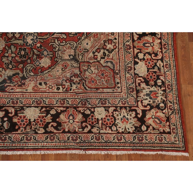 Mahal Persian Antique Area Rug Hand-Knotted Floral Wool Carpet - 8'11"x 12'3"