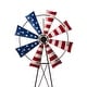 preview thumbnail 7 of 7, Glitzhome 41.25"H Stars & Stripes Metal Wind Spinner Wall decor Yard Stake