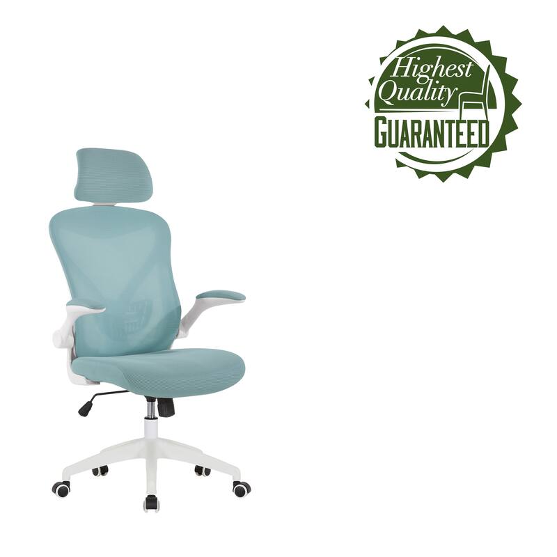 Porthos Home Raif Office Chair, Mesh Back, Central Tilt, Flip-up Armrests