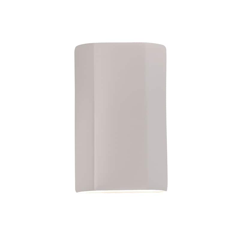 Justice Design Ambiance - ADA Cylinder - Closed Top Wall Sconce - E26 - Matte White