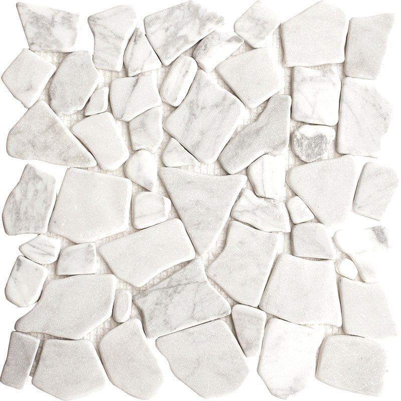 Carrara Marble PuzzleTumbled Mosaic Tile