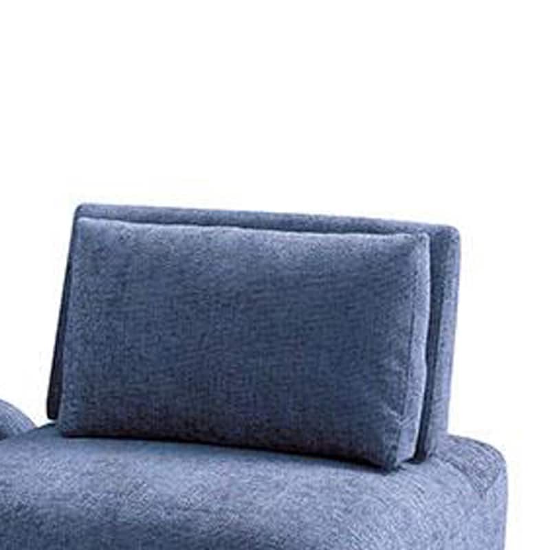 Stavan Modular Curved 2 Seater Sofa, Ottoman, Blue Adjustable Backs