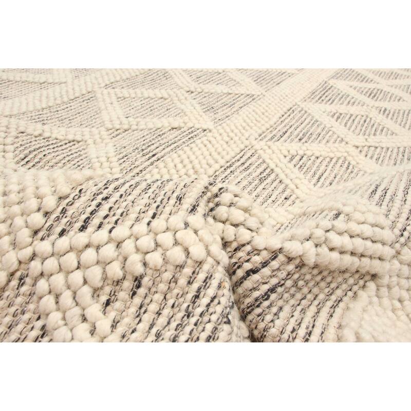 ECARPETGALLERY Braid weave Sienna Cream Wool Rug - 6'2 x 6'2
