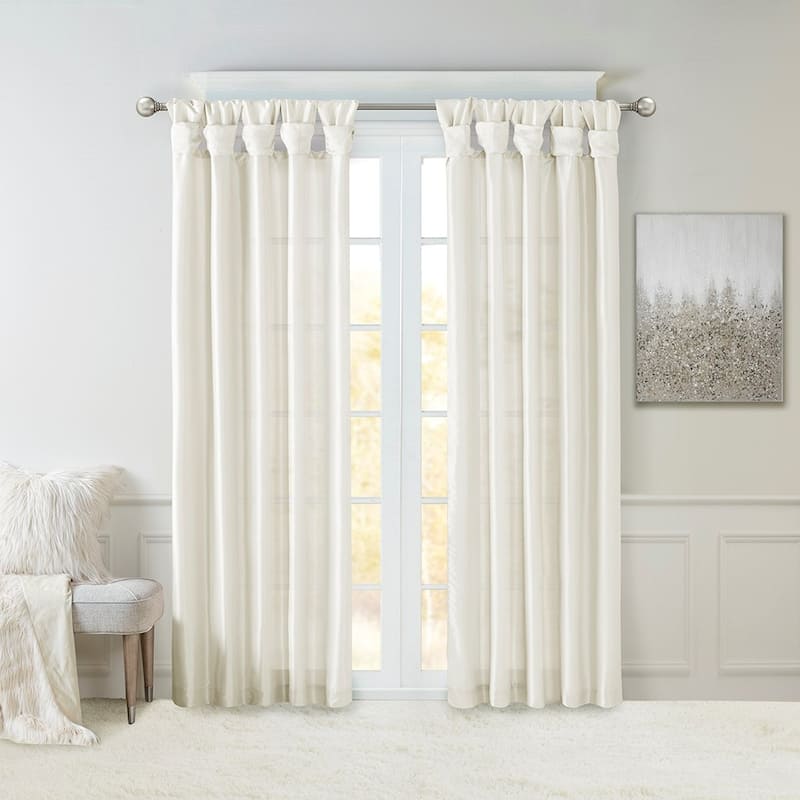 Twist Tab Lined Window Curtain Panel 50x120"