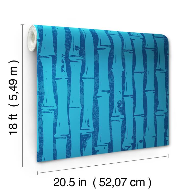 RoomMates SpongeBob SquarePants Bamboo Blue Peel and Stick Wallpaper - N/A