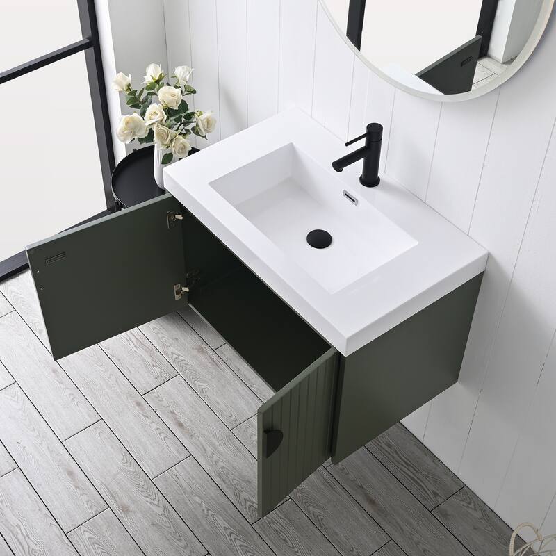 Floating Bathroom Vanity with Sink, Wood Bathroom Vanity Cabinet