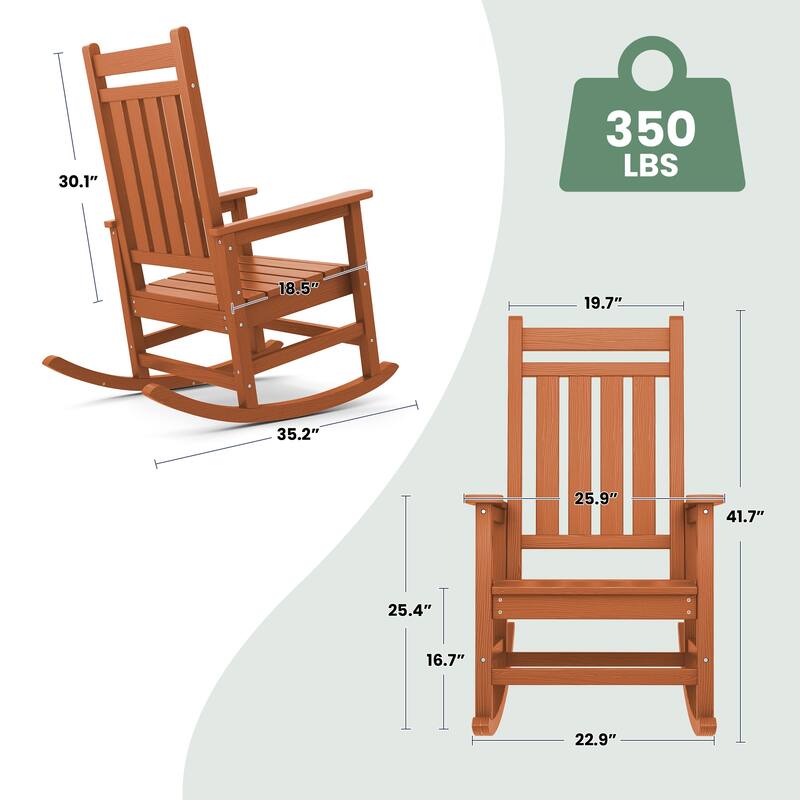 HDPE Outdoor Patio Rocking Plastic Adirondack Chair