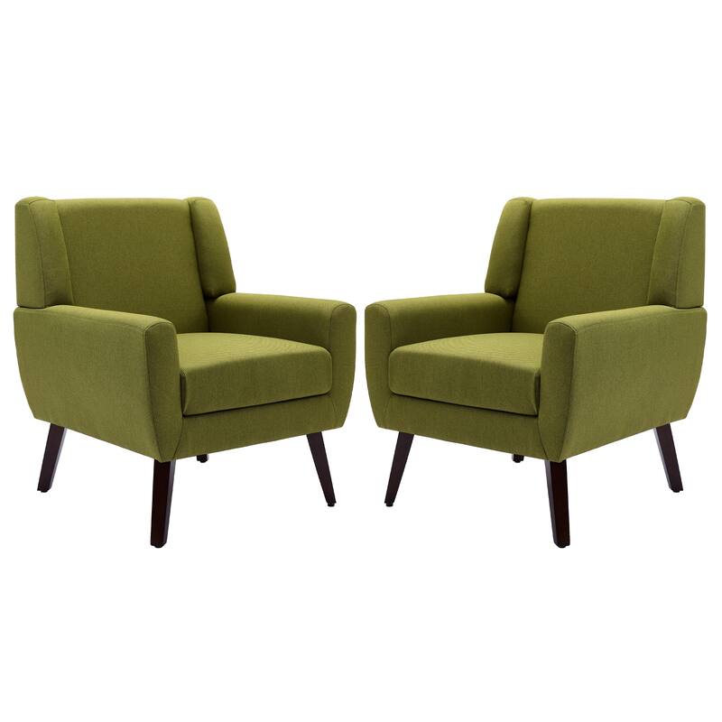 Modern Upholstered Linen Armchair Accent Chair Set of 2