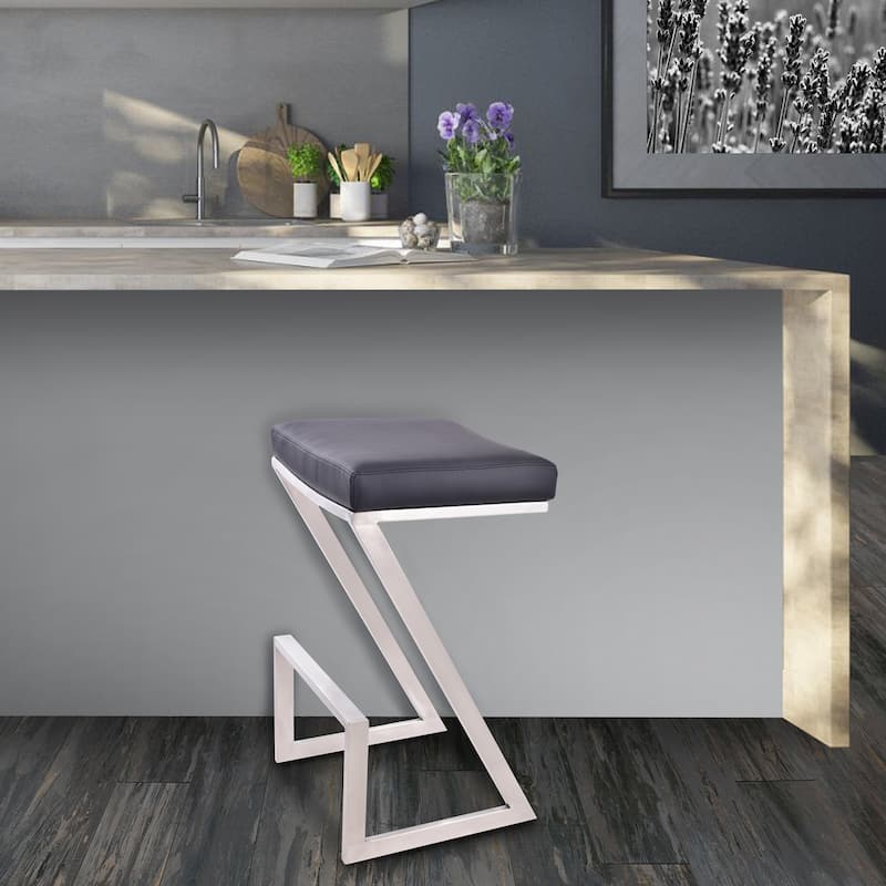 Armen Living Atlantis 26-inch Backless Counter Height Stool - Black