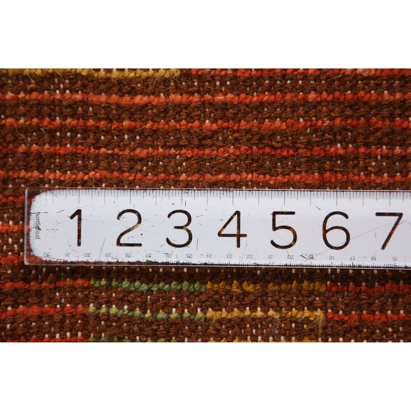 Geometric Orange Moroccan Oriental Runner Rug Hand-Knotted Wool Carpet - 3'1" x 9'9"