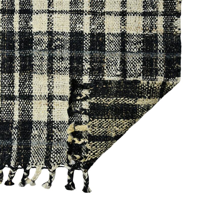 Carbon Loft Whishaw Charcoal Jute Handspun Plaid Area Rug