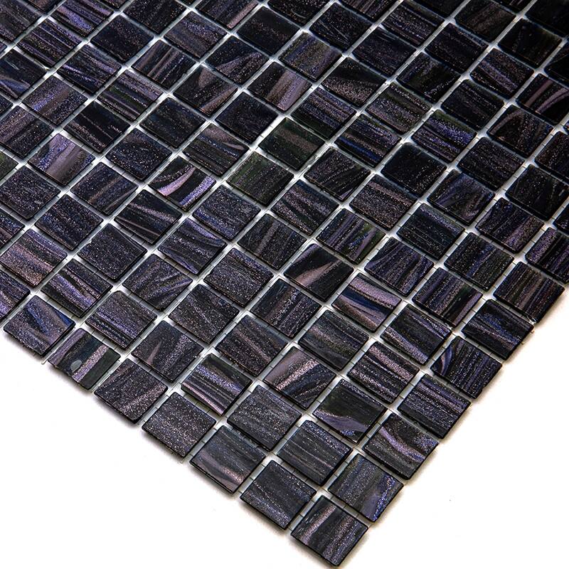 Apollo tile 12" x 12" Celestial Glossy Oil Black Glass Tile (20 sq ft/case) - 20 Pack