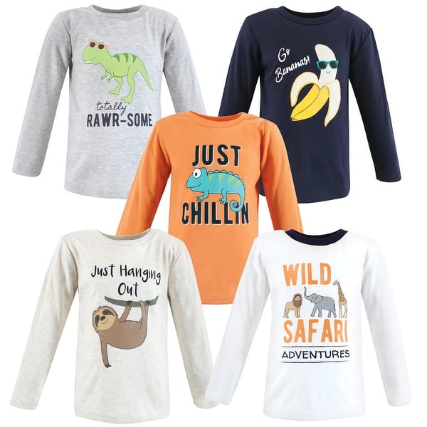 slide 1 of 1, Hudson Baby Toddler Boy Long Sleeve T-Shirts, Cool Safari 2T - Cool Safari