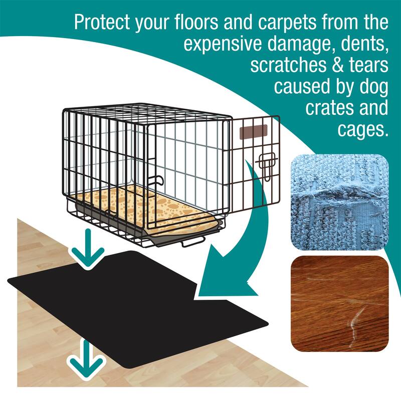 Floortex® P-Tex Polypropylene Pet Crate Floor Protection Mat - XL - 26" x 38" - Black - 26" x 38"