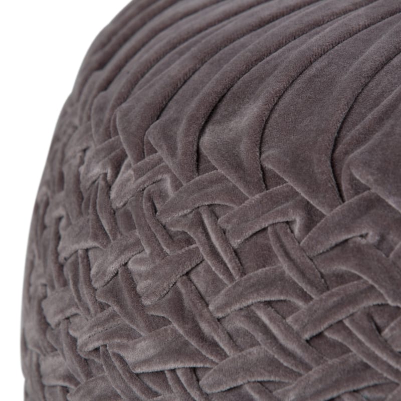 WYNDENHALL Faye Round Pouf in Velvet Fabric