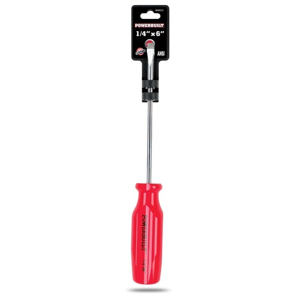 Powerbuilt Slotted Screwdriver 1//4-Inch x 6-Inch 646013