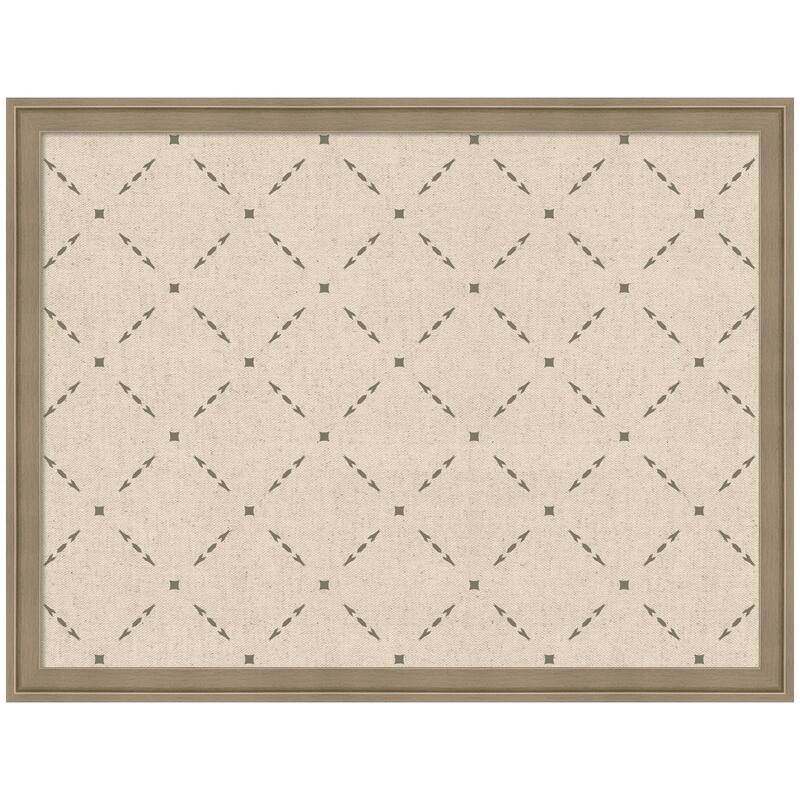 Kate and Laurel Pinboard Green Lattice Print - 26x20 - Florence Light Brown