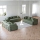 preview thumbnail 1 of 5, Anmytek 78.7" Chenille Convertible Sleeper Sofa Bed - 3PCS with Cylindrical Pillow & Side Pocket Green