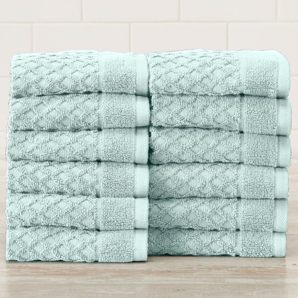 Serene Cotton Terry Bath Towel Set, 12 Pieces