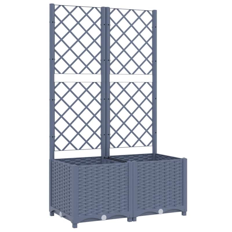 vidaXL Garden Planter with Trellis Plant Pot Flower Box Raised Bed Outdoor PP