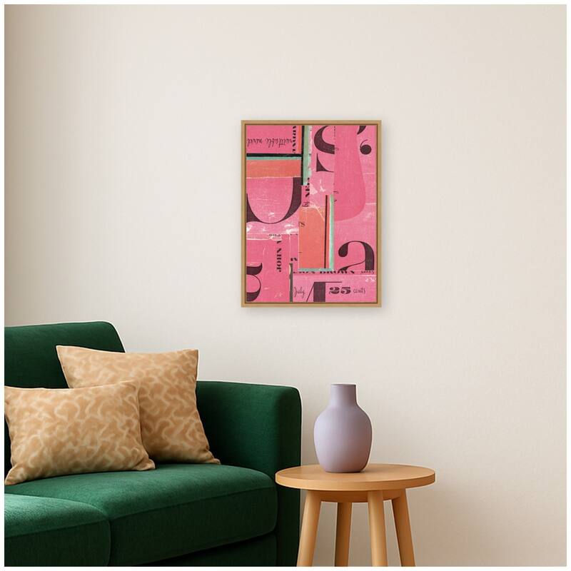 Kate and Laurel Typography Pink FC by Felicia Dadak Framed Canvas Wall Art Print