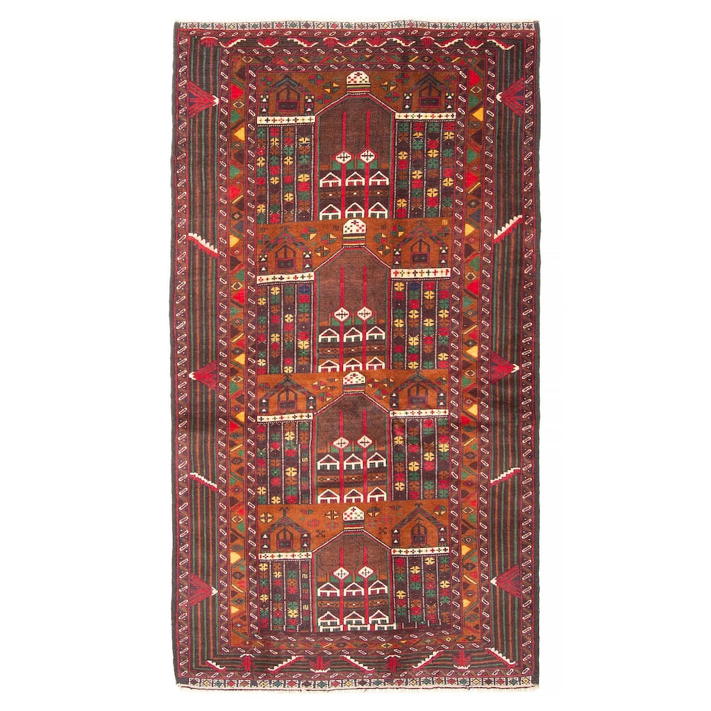 ECARPETGALLERY Hand-knotted Teimani Brown Wool Rug - 3'10 x 7'0