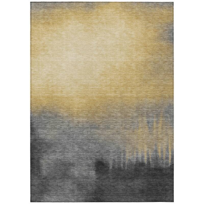 Machine Washable Indoor/ Outdoor Modern Dawn Chantille Rug