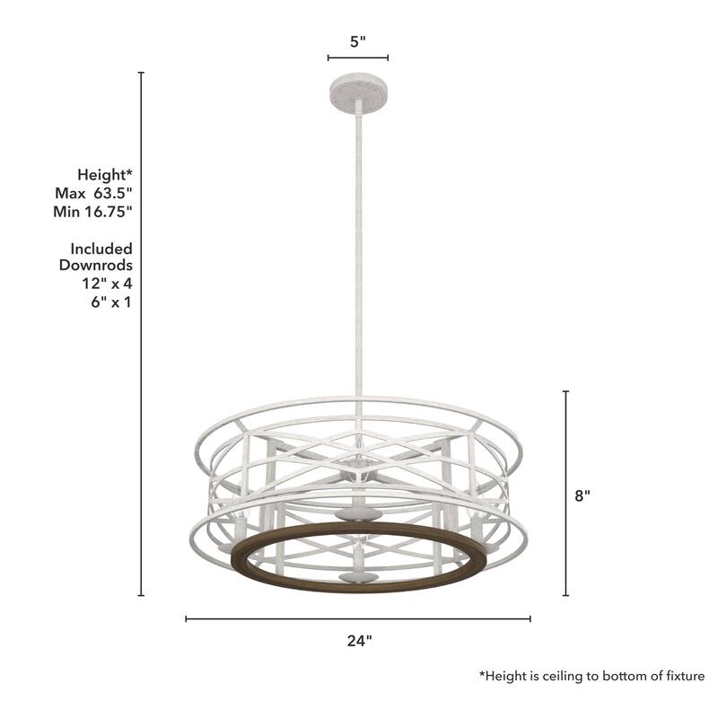 Hunter Langwood 4-Light Round Chandelier - Dining Room, Entry - Modern Farmhouse, Contemporary, Transitional