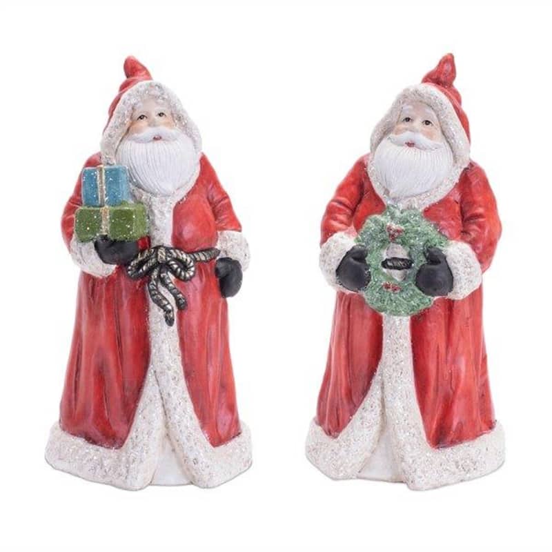 Hooded Santa Christmas Figurines - 8.5" - Set of 2