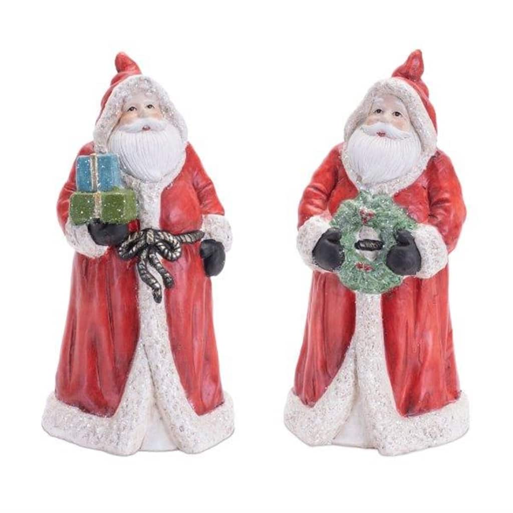 Hooded Santa Christmas Figurines - 8.5" - Set of 2