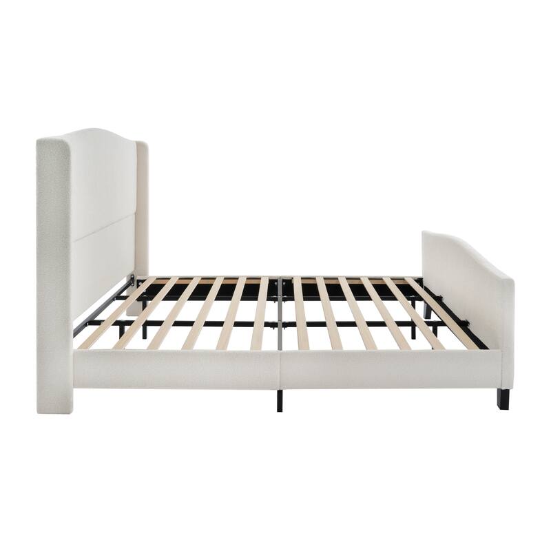 King Size Bed Frame with 49.21"High Back Upholstered Headboard