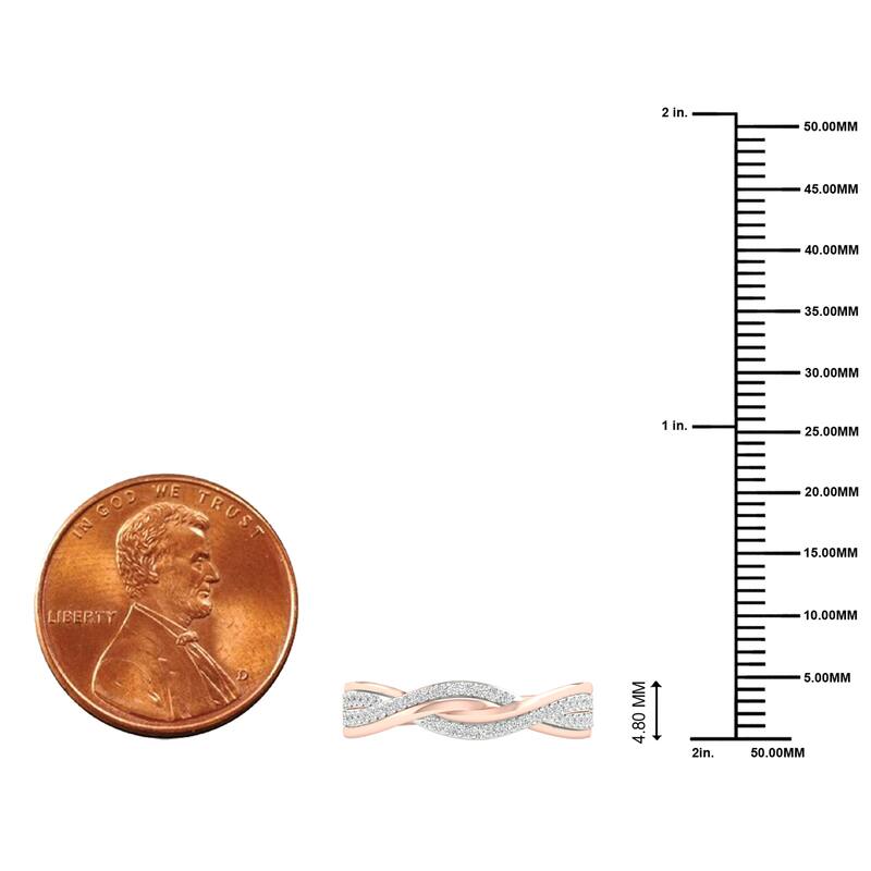 1/6ct TDW Diamond Criss Cross Promise Band in 10K Gold for Women