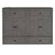 Gray Full Size Modern Murphy Bed with Storage Drawers and USB