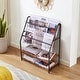 preview thumbnail 12 of 14, VECELO 29.53" H 4-Tier Metal Frame Magazine Rack Open Shelf Bookcase Storage Organizer for Living Room