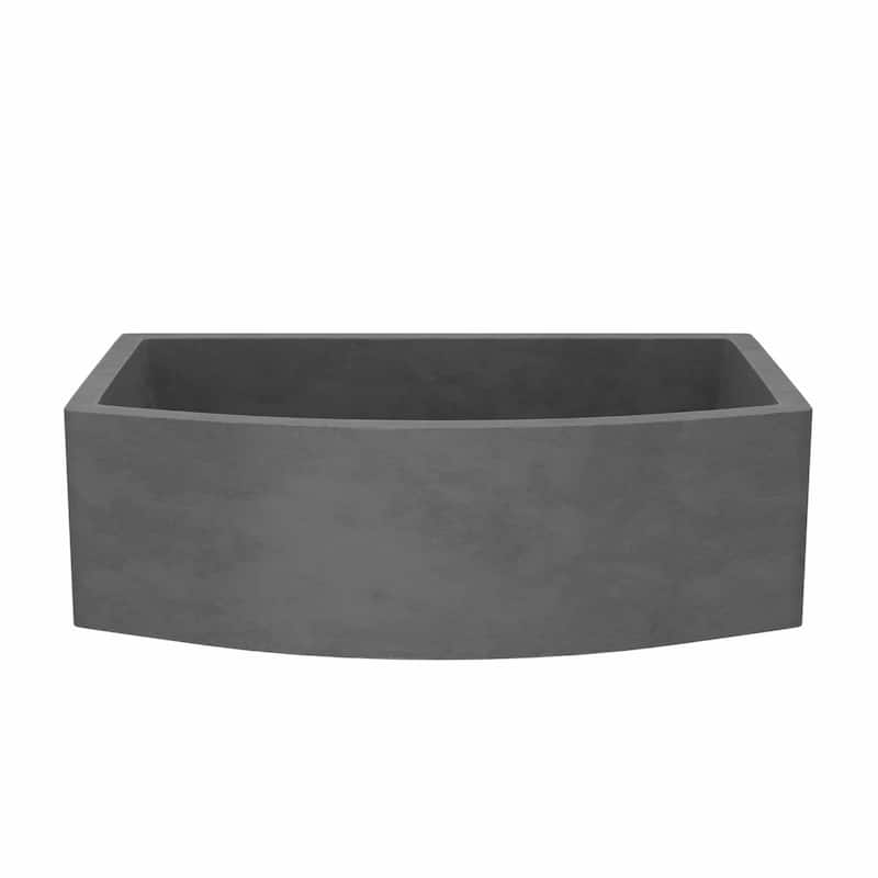 Farmhouse Quartet 33-inch NativeStone Curved Kitchen Sink - 33" x 20.5" x 10.25" - Slate