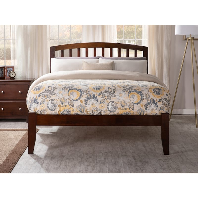 Platform Bed - Sleek Bowed Design & Sturdy Slats for Bedroom