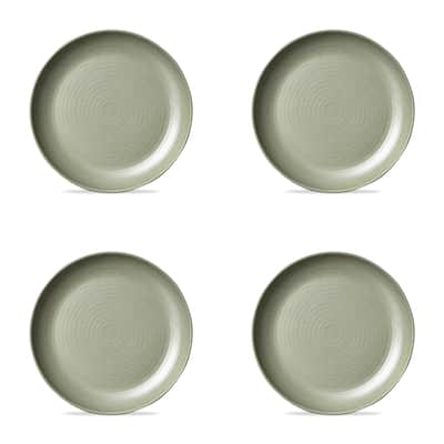 Green Brooklyn Melamine Plastic Dinning Salad Plate Dishwasher Safe Indoor/Outdoor 9x9 inch Salad Plate Set 4
