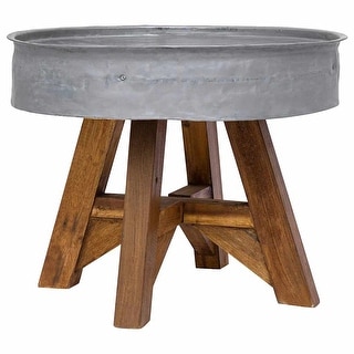 vidaXL Coffee Table Solid Reclaimed Wood 23.6"x17.7" Silver