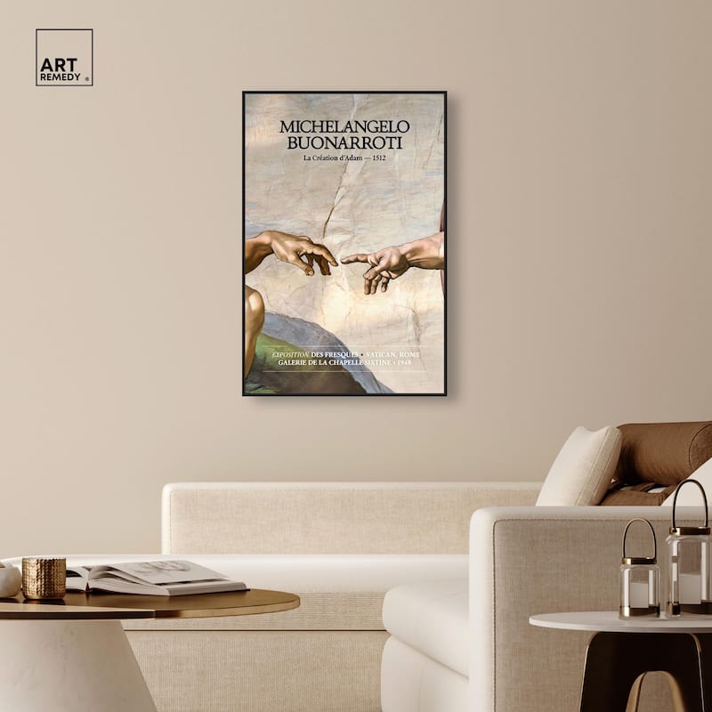 Touching Fingers Canvas by Art Remedy