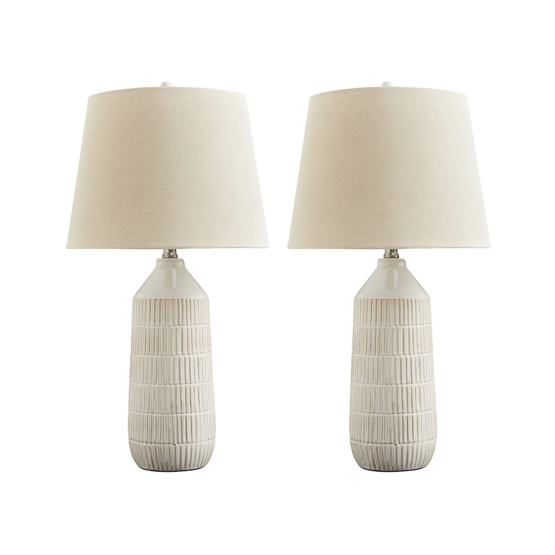 Signature Design by Ashley Willport Off White Table Lamp (Set of 2) - 14"W x 14"D x 27"H