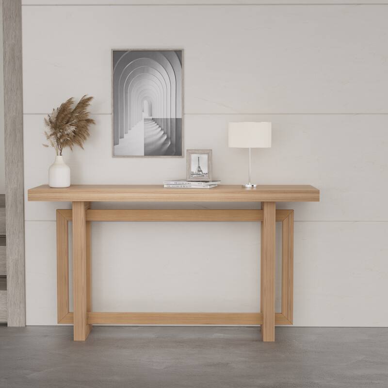 Narrow Console Table, 59" Long Entryway Table, Rectangular Couch Tables Behind Sofa, Accent Tables
